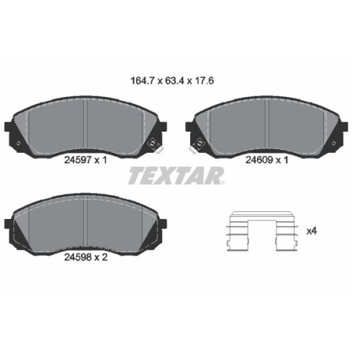 TEXTAR Bremsbelagsatz, Scheibenbremse Q+ 2459701