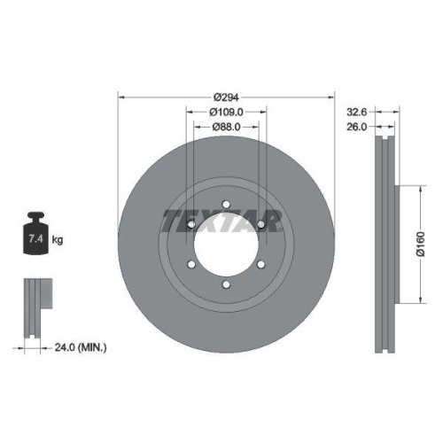 TEXTAR Bremsscheibe 92162600