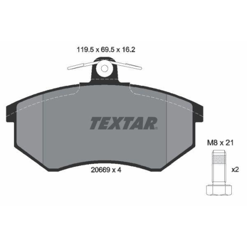 TEXTAR Bremsbelagsatz, Scheibenbremse 2066904