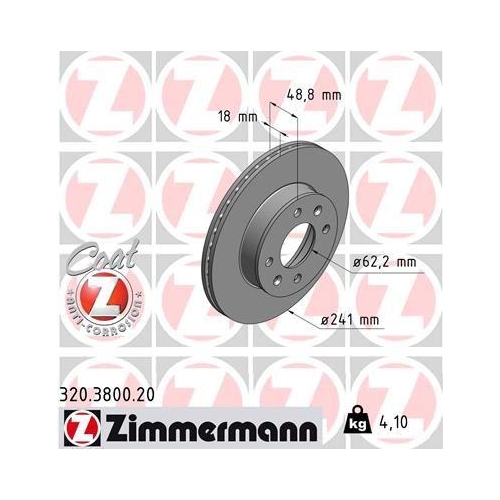 ZIMMERMANN Bremsscheibe COAT Z 320.3800.20