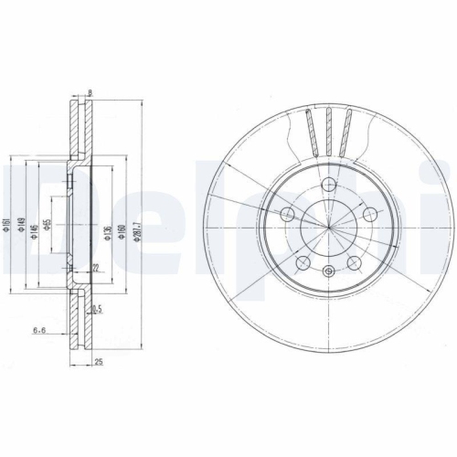 DELPHI Bremsscheibe BG2729