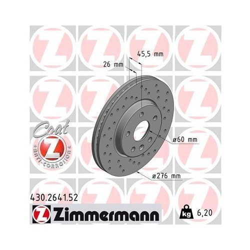ZIMMERMANN Bremsscheibe SPORT Z 430.2641.52