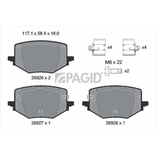 PAGID Bremsbelagsatz, Scheibenbremse T3308N