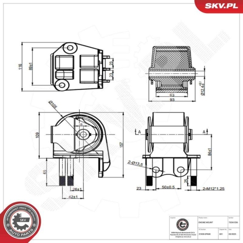 ESEN SKV Lagerung, Motor 75SKV336