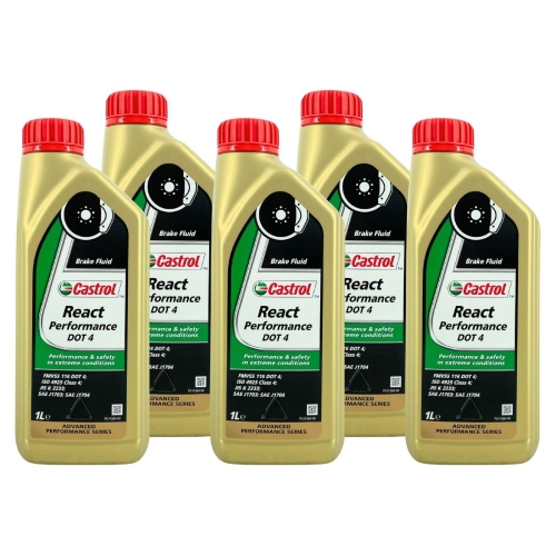 Castrol React Performance DOT 4 Bremsfl&uuml;ssigkeit ISO4925 SAE J1703 5Liter 15F270