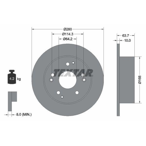 TEXTAR Bremsscheibe PRO 92169703
