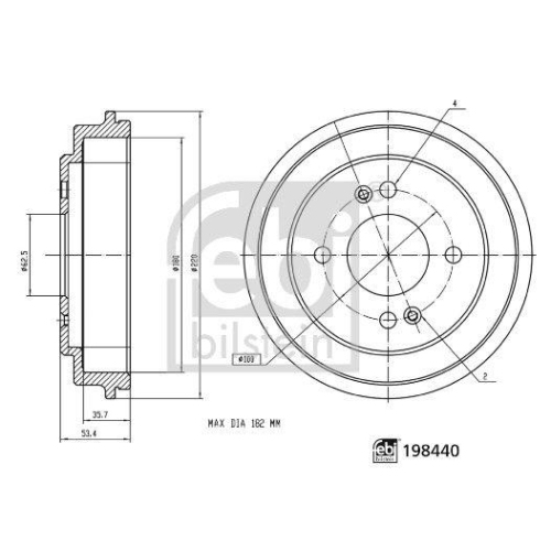 FEBI BILSTEIN Bremstrommel 198440
