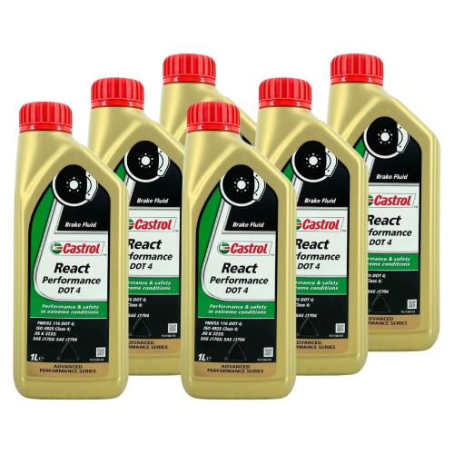 Castrol React Performance DOT 4 Bremsfl&uuml;ssigkeit ISO4925 SAE J1703 6Liter 15F270
