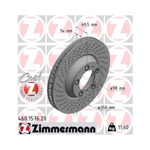 ZIMMERMANN Bremsscheibe COAT Z 460.1577.20