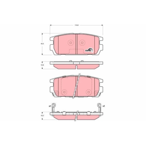 TRW Bremsbelagsatz, Scheibenbremse COTEC GDB3296