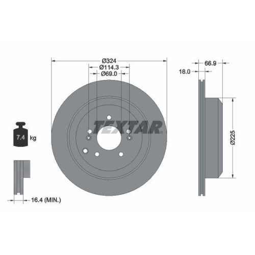 TEXTAR Bremsscheibe PRO 92242603