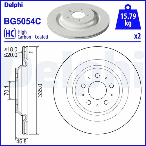 DELPHI Bremsscheibe BG5054C