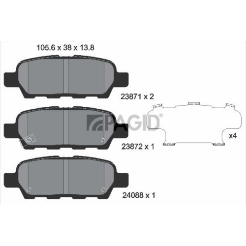 PAGID Bremsbelagsatz, Scheibenbremse T1334N