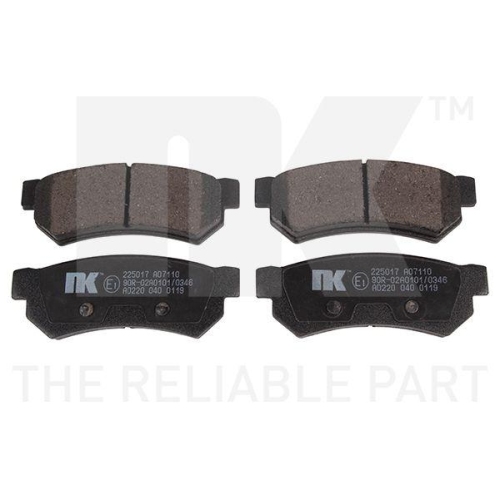 NK Bremsbelagsatz, Scheibenbremse 225017