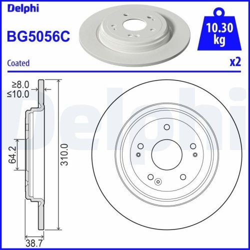 DELPHI Bremsscheibe BG5056C
