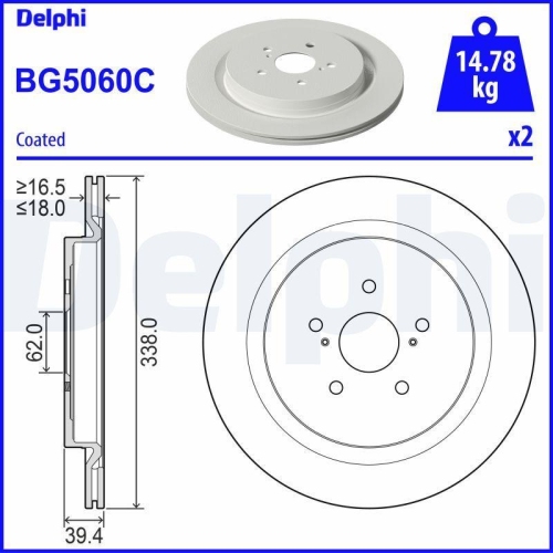 DELPHI Bremsscheibe BG5060C