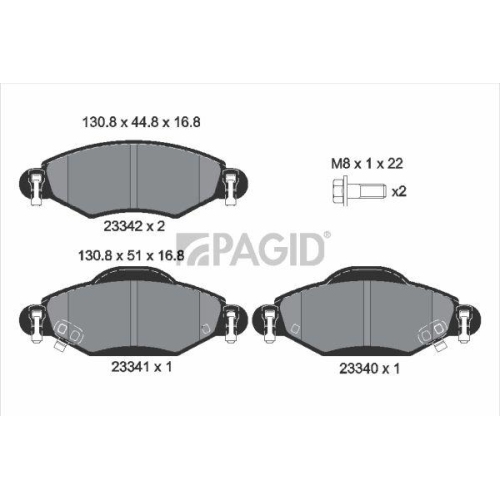 PAGID Bremsbelagsatz, Scheibenbremse T1393N