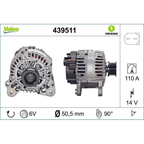 VALEO Generator VALEO ORIGINS - NEW O.E. TECHNOLOGIE 439511