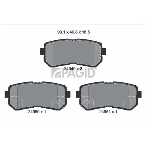 PAGID Bremsbelagsatz, Scheibenbremse T1908N