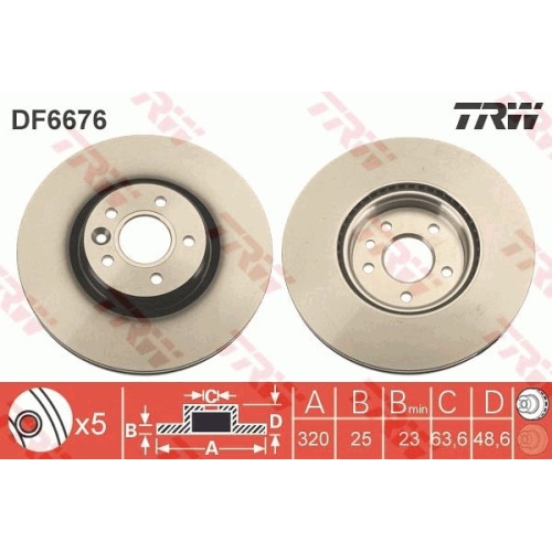 TRW Bremsscheibe DF6676S