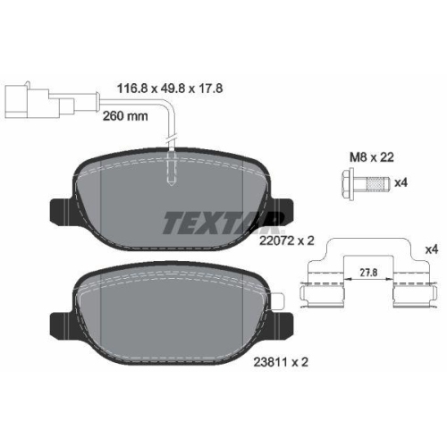 TEXTAR Bremsbelagsatz, Scheibenbremse Q+ 2207201