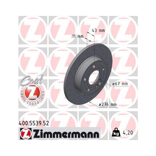 ZIMMERMANN Bremsscheibe SPORT Z 400.5539.52