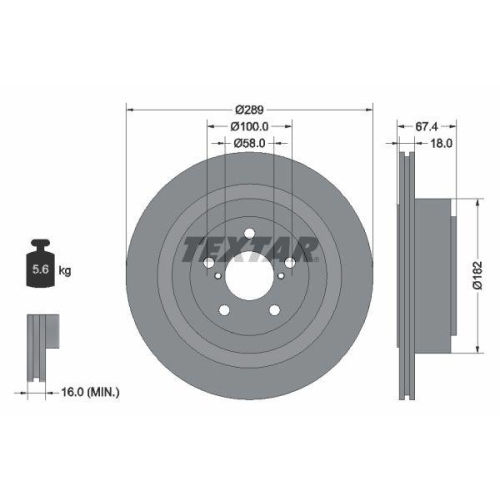 TEXTAR Bremsscheibe PRO 92173603