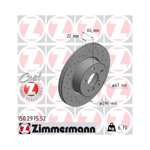 ZIMMERMANN Bremsscheibe SPORT Z 150.2975.52