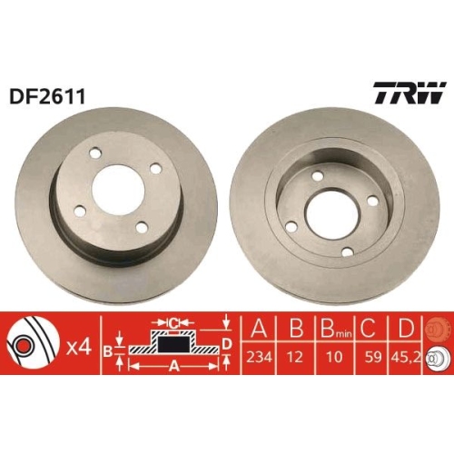 TRW Bremsscheibe DF2611