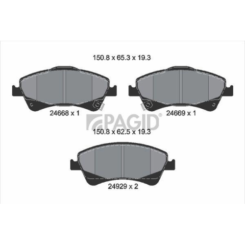 PAGID Bremsbelagsatz, Scheibenbremse T1905N