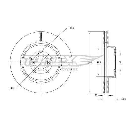 TOMEX Brakes Bremsscheibe TX 71-95