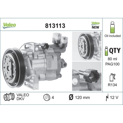 VALEO Kompressor, Klimaanlage VALEO ORIGINS - NEW O.E. TECHNOLOGIE 813113