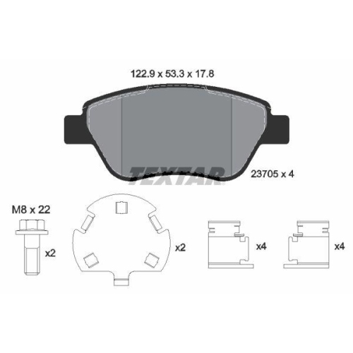 TEXTAR Bremsbelagsatz, Scheibenbremse Q+ 2370507