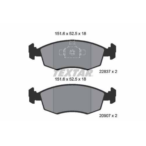TEXTAR Bremsbelagsatz, Scheibenbremse 2090704
