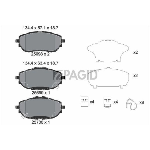 PAGID Bremsbelagsatz, Scheibenbremse T2243N