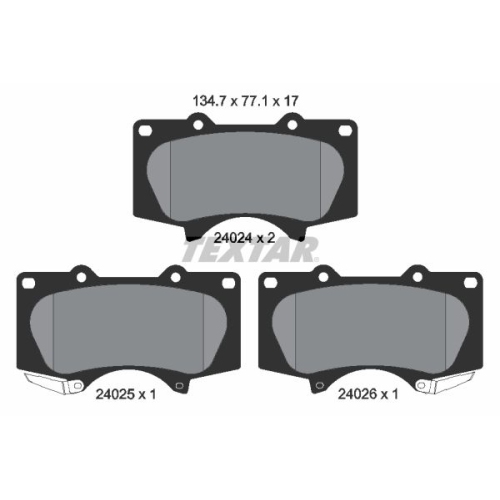 TEXTAR Bremsbelagsatz, Scheibenbremse 2402403