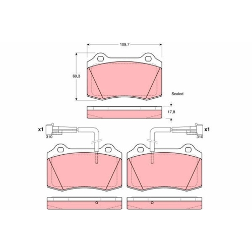TRW Bremsbelagsatz, Scheibenbremse GDB1392