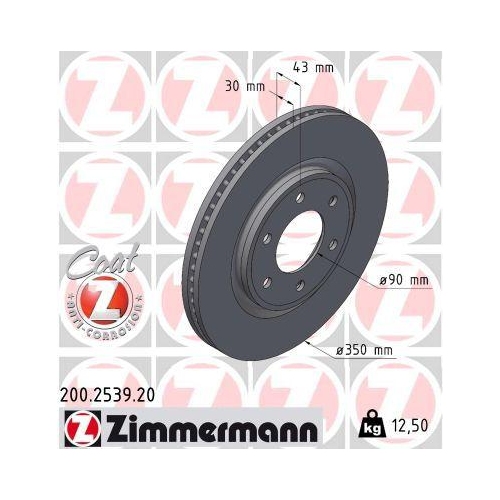 ZIMMERMANN Bremsscheibe COAT Z 200.2539.20