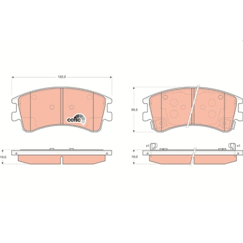 TRW Bremsbelagsatz, Scheibenbremse COTEC GDB3310