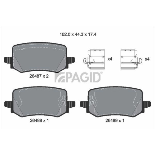 PAGID Bremsbelagsatz, Scheibenbremse T2933N