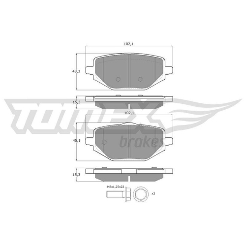 TOMEX Brakes Bremsbelagsatz, Scheibenbremse TX 60-42
