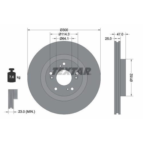 TEXTAR Bremsscheibe PRO 92177903