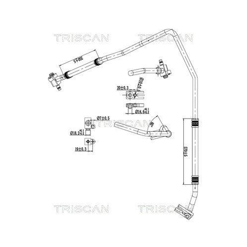 TRISCAN Hochdruck-/Niederdruckleitung, Klimaanlage 9010 15008