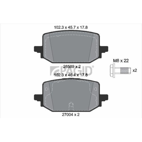 PAGID Bremsbelagsatz, Scheibenbremse T4608N