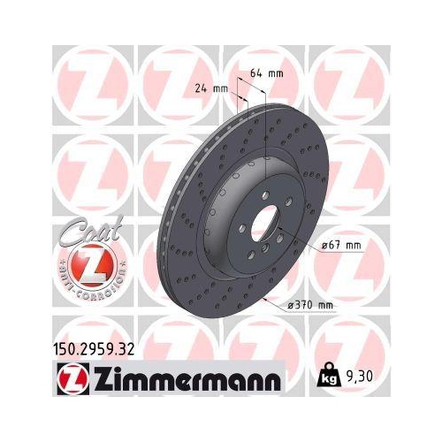 ZIMMERMANN Bremsscheibe FORMULA F 150.2959.32