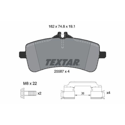 TEXTAR Bremsbelagsatz, Scheibenbremse 2558701