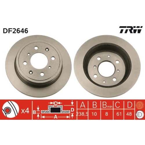 TRW Bremsscheibe DF2646