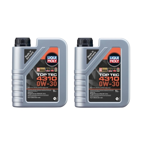 Liqui Moly Top Tec 4310 Motoröl 0W-30, 2-Liter, ACEA C2, B71 2312 - 3735