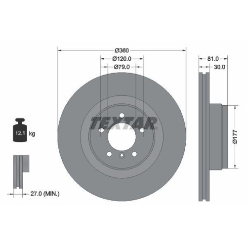 TEXTAR Bremsscheibe PRO 92178403