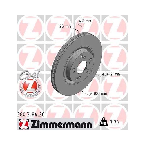 ZIMMERMANN Bremsscheibe COAT Z 280.3184.20